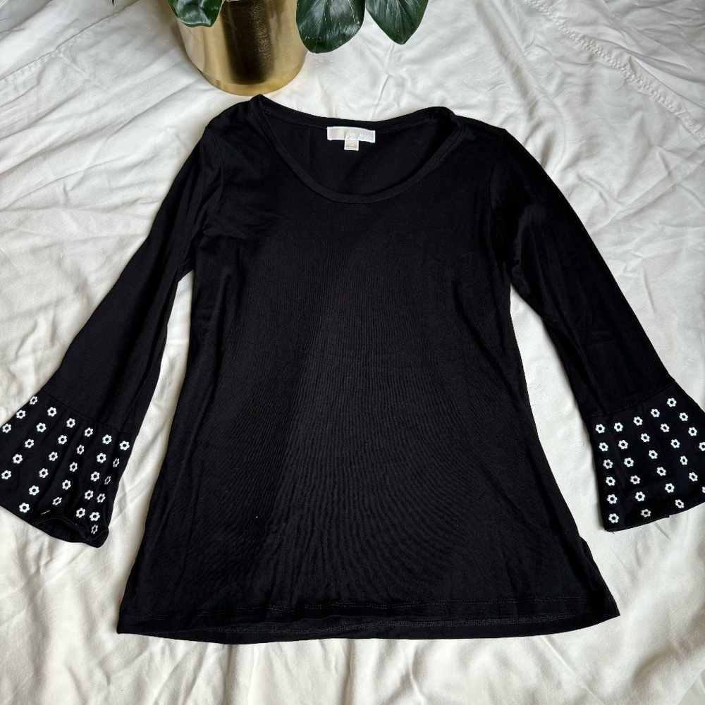 Michael Kors Women's 3/4 Sleeve BLACK Shirt SIZE M